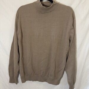 Enro Woman's XL Mock Neck Brown Cotton Blend Extra Soft Sweater